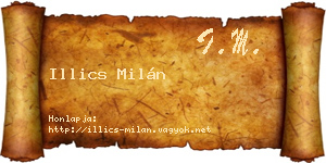 Illics Milán névjegykártya
